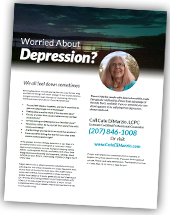 Are You Worried About Depression by Cate Dimarzio, LCPC